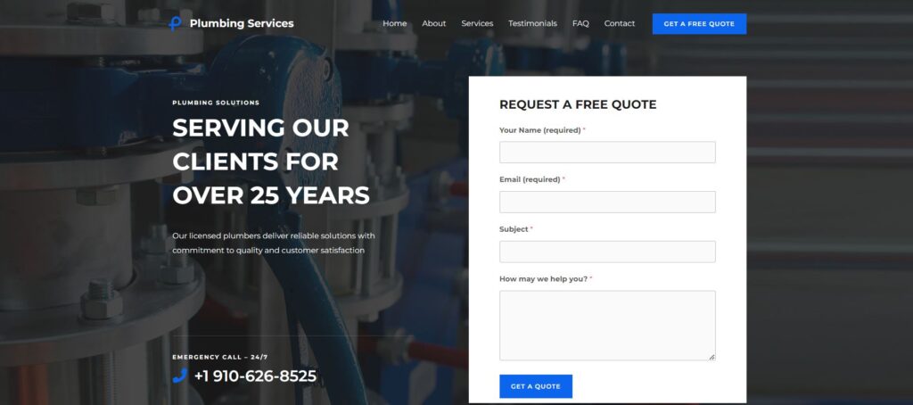 Plumber Template Website